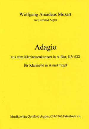 Adagio aus dem Klarinettenkonzert in A-Dur KV 622 para clarinete en A. Wolfgang Amadeus Mozart