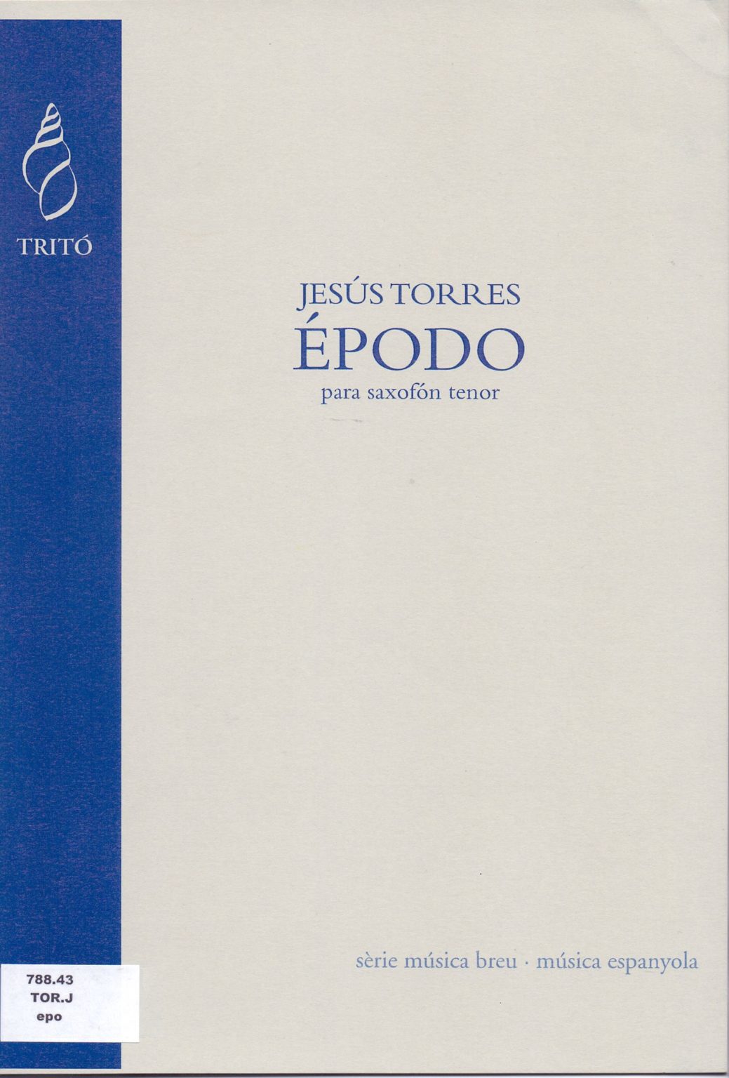 Épodo (2000) para saxofón tenor solo. Jesús Torres