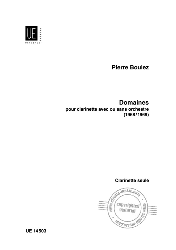 Domaines (1968/1969) Pierre Boulez