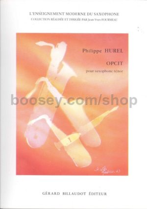Opcit (1984) para saxofón tenor solo. Philippe Hurel