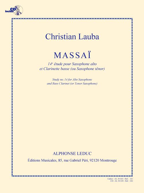 Massai (2013) para saxofón alto y saxofón tenor. Christian Lauba