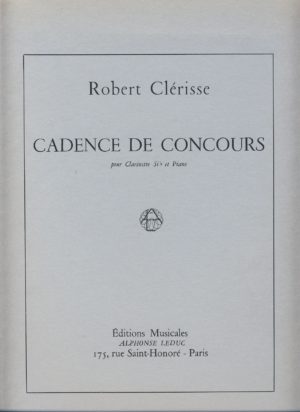 Cadence de Concours (1969) para clarinete y piano. Robert Clerisse