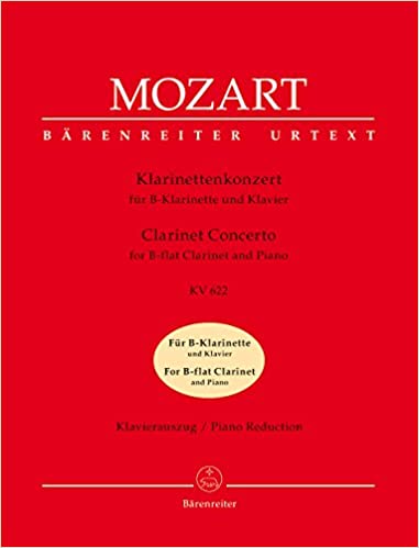 Konzert KV 622 para clarinete Bb, solo parte de clarinete. Wolfgang Amadeus Mozart