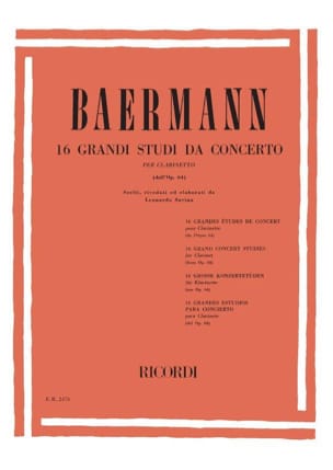 16 grandi Studi da Concerto para clarinete. Carl Baermann