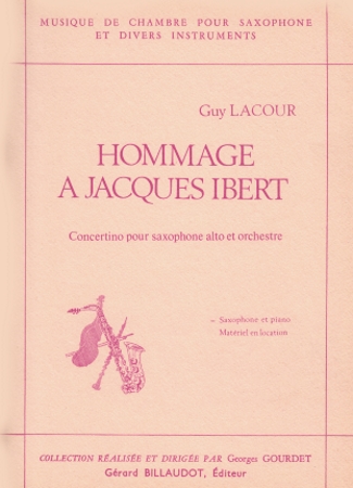 Hommage a Jacques Ibert (1972) para saxofón alto y piano. Guy Lacour