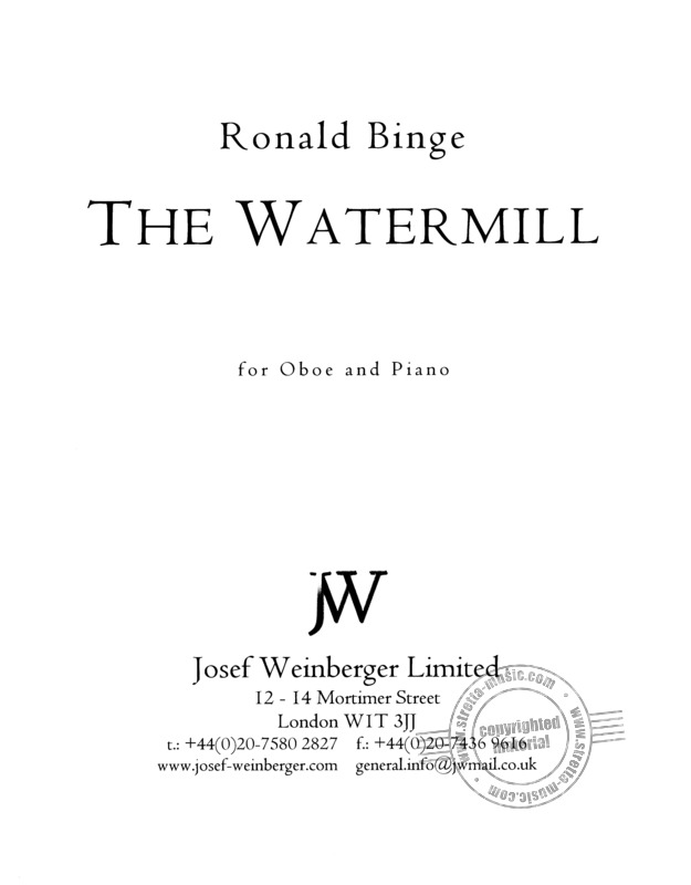 The Watermill para clarinete y piano. Ronald Binge