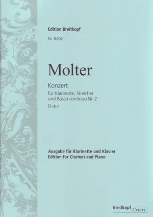 Konzert No.2 in A-Dur para clarinete (en A o D) y piano. Johann Melchior Molter