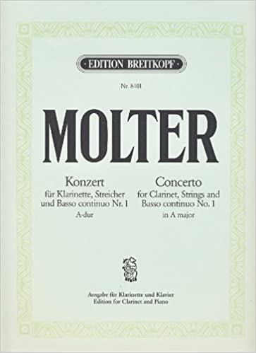 Konzert No.1 in A-Dur para clarinete (en A o D) y piano. Johann Melchior Molter