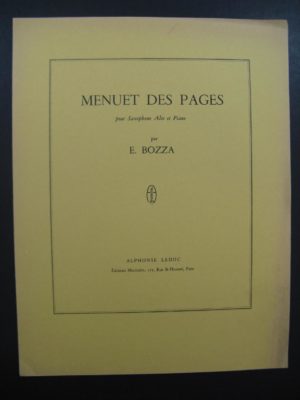 Menuet des Pages (1964) para saxofón alto y piano. Eugene Bozza
