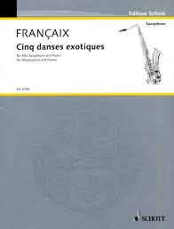 5 Danses Exotiques (1962) para saxofón alto y piano. Jean Francaix
