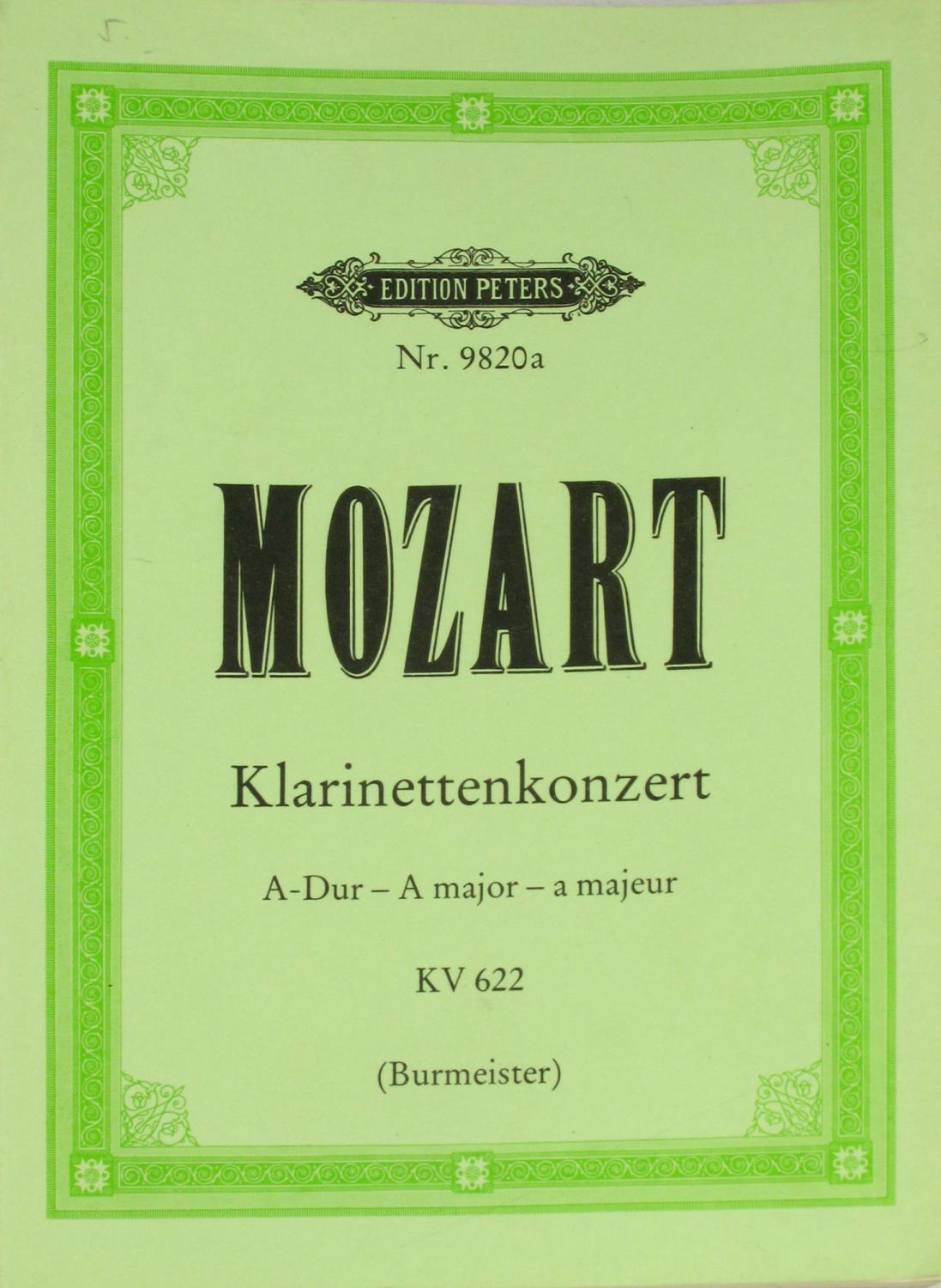 Konzert in A-Dur KV 622 para clarinete en La y piano. Wolfgang Amadeus Mozart