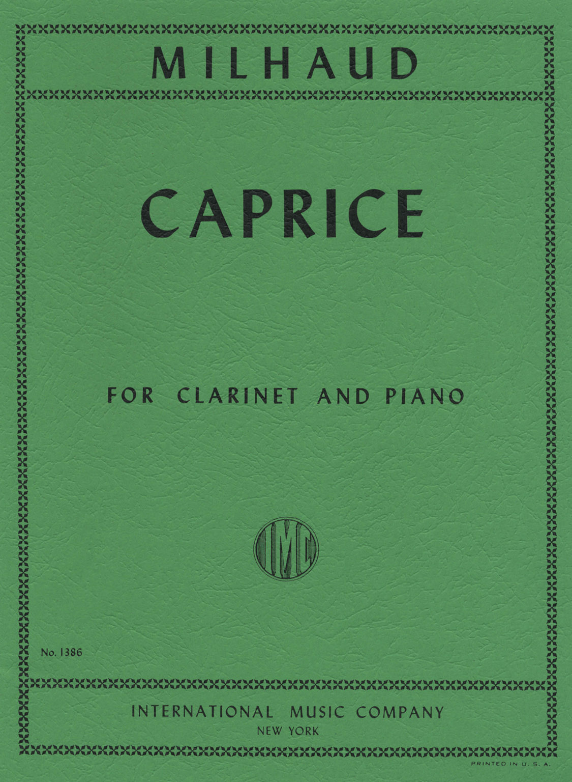 Caprice para clarinete y piano. Darius Milhaud