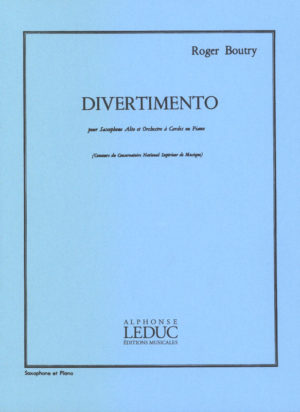 Divertimento (1964) para saxofón alto y piano. Roger Boutry