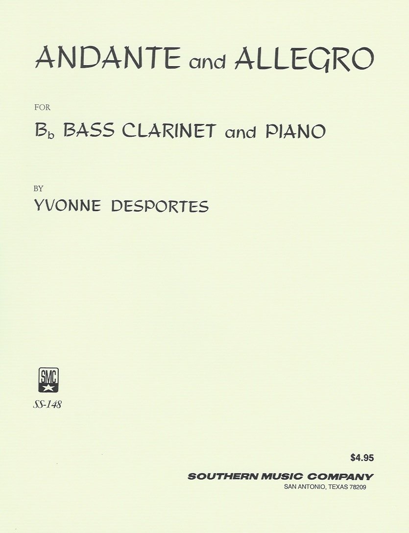 Andante und Allegro para clarinete bajo y piano. Yvonne Desportes