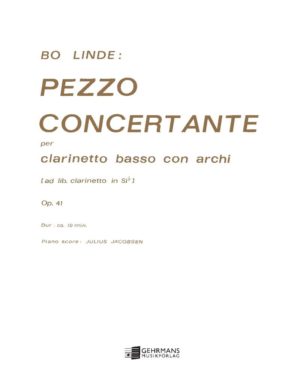 Pezzo Concertante op.41 para clarinete bajo y cuerdas. Bo Linde