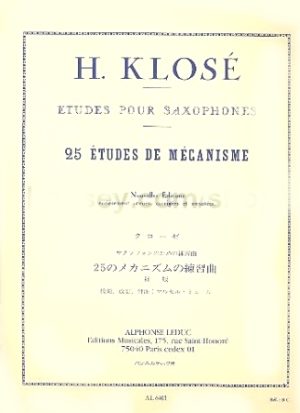 25 Etudes de Mecanisme para saxofón. Hyacinthe Klose