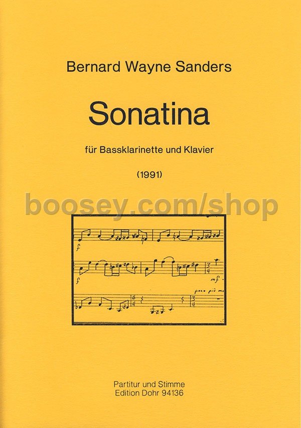 Sonatina (1991) para clarinete bajo y piano. Bernard Wayne Sanders