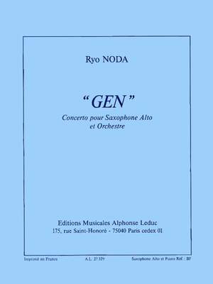 GEN, Concerto (1974) para saxofón alto y piano. Ryo Noda