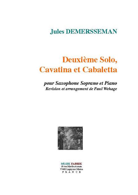 Deuxieme Solo: Cavatina et Cabaletta. Jules Demersseman