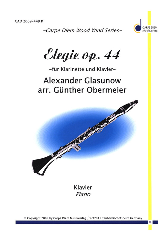 Elegie op.44 para clarinete y piano. Alexander Glazounov