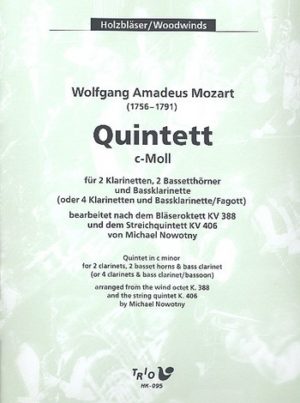 Quintett in c-moll para clarinete. Wolfgang Amadeus Mozart