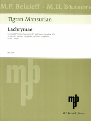 Lachrymae (1999) para saxofón soprano. Tigran Mansurian