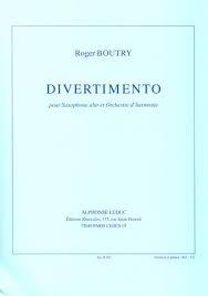 Divertimento (1964) para saxofón alto y orquesta de viento. Roger Boutry