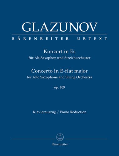 Konzert in Es-Dur op.109 (1934) para saxofón alto y orquesta de cuerdas. Alexander Glazounov
