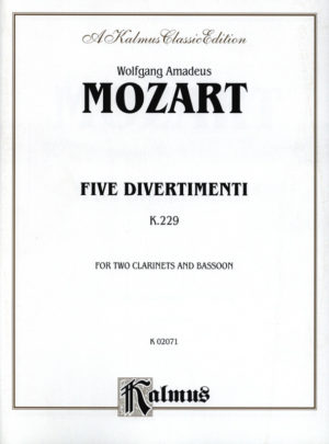 Fünf Divertimenti KV 229 para clarinete. Wolfgang Amadeus Mozart