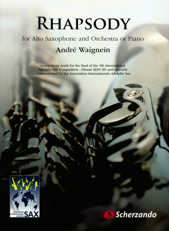 Rhapsody (2010) para saxofón alto y orquesta de viento. Andre Waignein