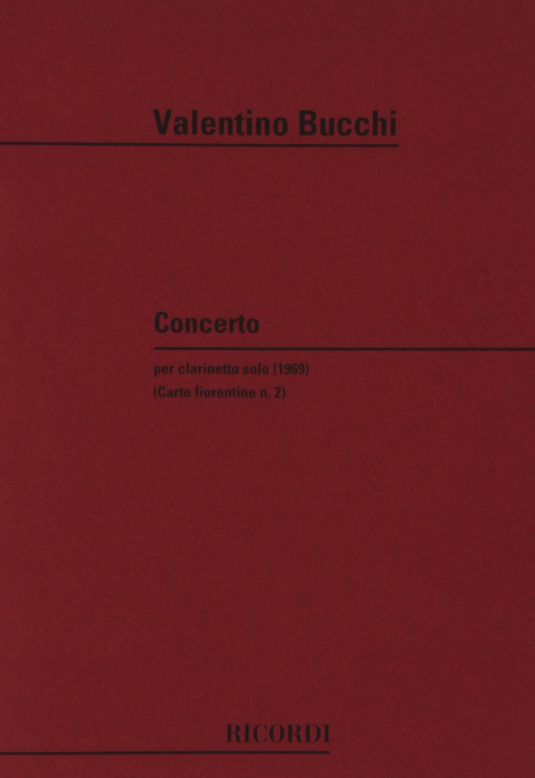 Concerto (1969) para clarinete solo. Valentino Bucchi